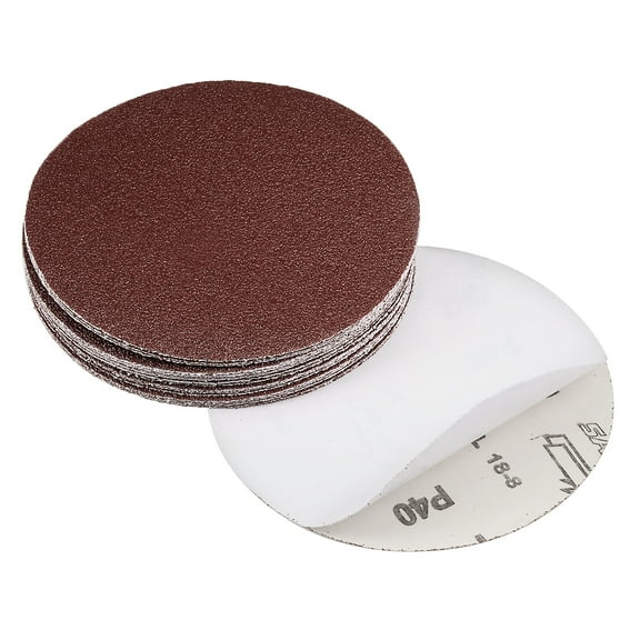 Uxcell 40 Grits Sanding Discs Hook and Loop Wet Dry Sandpaper Sander Aluminum Brown 20pcs