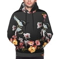 thumbnail image 2 of Bingfone Butterfly with Fowers Men's Drawstring Hoodie Long Sleeve Pocket Sweatshirts-Small, 2 of 6