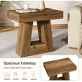 thumbnail image 6 of 24" Modern Side Table 2-Tier Narrow Wooden End Table Trapezoid Base Farmhouse Small Nightstand For Living Room Bedroom Sofa Couch (Brown 2-Piece Set), 6 of 8