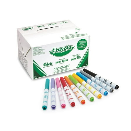 Crayola Bulk Pack 80-Count Fabric Markers Classpack, 10 Colors