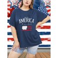 thumbnail image 2 of Anbech Patriotic USA Flag Women Plus Shirts Graphic 4th of July Tee Independence Day Tunic Tshirts, 2 of 6