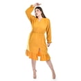 thumbnail image 5 of Vestido midi con abertura Roman Fashion /Tallas Extras, 4070 (Mostaza) amarillo 42, 5 of 5