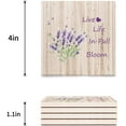 thumbnail image 3 of FMSHPON Lavender Love the Life You Live Set of 6 Coaster for Drinks, Absorbent Ceramic Stone Coasters Cup Mat with Cork Base for Home Kitchen Room Coffee Table Bar Decor, 3 of 4