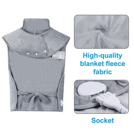 QIYAA Weighted Heating Pad for Back Pain Relief, Electric Heating Pad for Neck and Shoulders Back Heated Wrap for Cramps