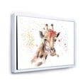 thumbnail image 3 of Designart 'Portrait of A Giraffe With Red Flowers II' Farmhouse Framed Canvas Wall Art Print, 3 of 5