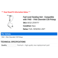 thumbnail image 2 of Fuel Level Sending Unit - Compatible with 1960 - 1966 Chevy C30 Pickup 1961 1962 1963 1964 1965, 2 of 2