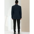 thumbnail image 5 of Unique Bargains Men's Winter Coat Stand Collar Double Breasted Pea Coats M Navy Blue, 5 of 6