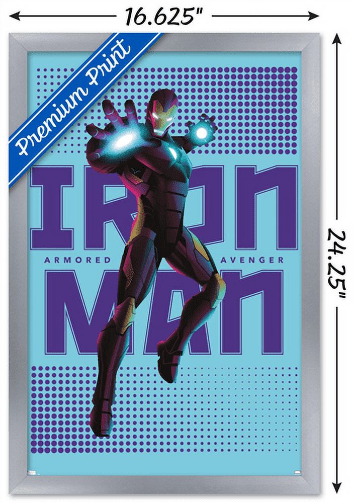 Marvel Shape of a Hero - Iron Man Wall Poster, 14.725" x 22.375", Framed