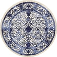 thumbnail image 4 of Unique Loom Tapis Rond Traditionnel la Jolla Collection Ton, 3 Pieds 3 Pouces, Bleu/ivoire, 4 of 5