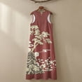 thumbnail image 5 of Xoenoiee Red Pine Tree Mountain Cherry Blossom Print Round Neck Summer Dress for Women 2026, Women's Sleeveless Sundress with Pocket, Cotton Linen Ankle-Length Maxi Dress Beach Vacation Outfits, 3XL, 5 of 7