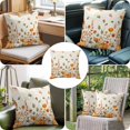 thumbnail image 4 of Throw Pillow Covers, Orange Green Fall Decorative Throw Pillow Covers 20x20 Inch, Pumpkins Maple Leaf Thanksgiving Square Linen Pillow Cases for Couch/Living Room/Sofa, 4 of 9