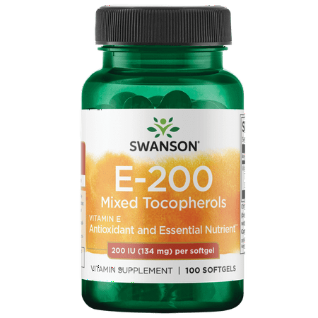 Swanson Vitamin E Mixed Tocopherols 200 Iu 100 Softgels
