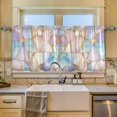 thumbnail image 2 of Yayeee Kitchen Curtains Tier Set of 2 Light Filtering 57"x24" Over Sink Window Panels, Elegant Marble Pattern, 2 of 7
