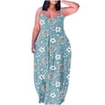 thumbnail image 2 of SMihono Robe Maxi Bohème d'Été pour Femmes Grande Taille Mode Féminine Col Rond Sans Manches Robe Imprimée de Plage, 2 of 7