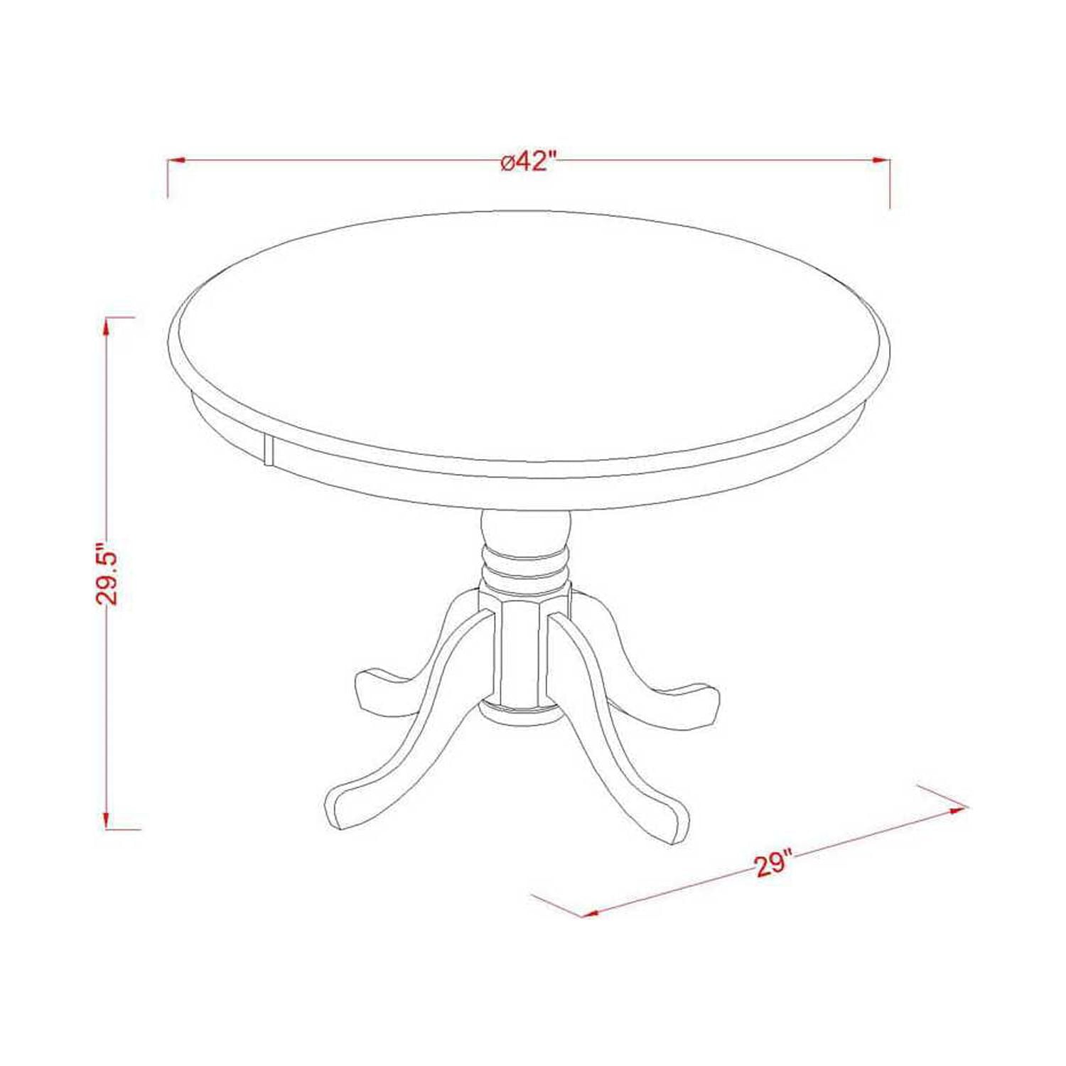 East West Furniture Hartland Round Wood Dining Table in Mahogany