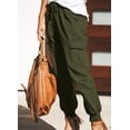 thumbnail image 2 of Women's Cargo Pants High Waisted Jogger Pants Outdoor Sweatpants with Chain, 2 of 3