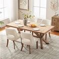 thumbnail image 5 of Vknow Furniture Modern Chenille Upholstered Dining Chairs Set of 4 with Cutout Back and Solid Wood Legs for Dining Room, Kitchen and Living Room,White, 5 of 7