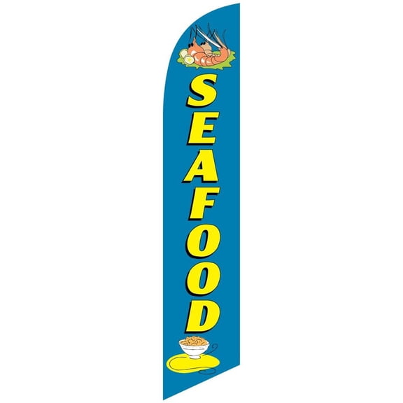 Seafood Replacement Feather Banner Flag for Restaurants