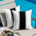 thumbnail image 5 of Black Throw Pillow Cover Stripes Cotton Linen Cushion Cover Throw Pillow Case with Invisible Zipper for Couch Sofa Bed Chair Car 20x20 Inch, 5 of 13