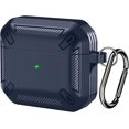 thumbnail image 1 of Compatible for AirPods 3 Case, Silicone Military Rugged Hard Cover, Full-Body Protective Case with Keychain for Air Pods 3rd Generation fit Wireless C, 1 of 4