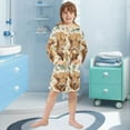 thumbnail image 5 of FORMRS Niños Bathrobe Unisex Hooded Robe Soft Plush Pajamas Sleepwear, Size 10-12T, Floral Cow, 5 of 7