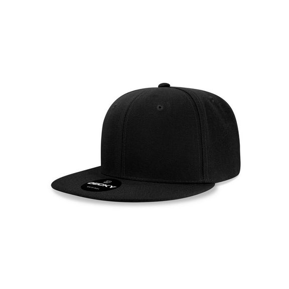 Decky 7011 Youth 6 Panel High Profile Structured Acrylic/Polyester Snapback Hat-Black