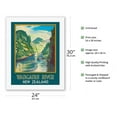 thumbnail image 2 of Wanganui River New Zealand - Gorge Boat Paddling - Vintage Travel Poster by John Holmwood c.1930 - Fine Art Rolled Canvas Print 20in x 26in, 2 of 4