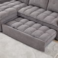 thumbnail image 4 of Miekor 78.75" Reclining Sofa, Pull-Out Sofa Bed with USB and tape-c charging ports, L-Shaped Sectional Sofa with Reclining Storage and Arm Side Organizer Pocket Features, Living Room Sofa BS4307, 4 of 5
