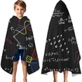 thumbnail image 3 of Math Equations Colorful Graphs Black Pattern Hooded Bath Towel，60"x35" for Ages 3 To 12 Kids, Quick Dry Lightweight Soft Microfiber Hood Beach Towel Cover Up for Kids, 3 of 7
