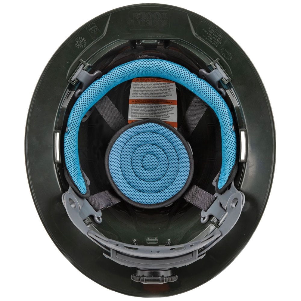 Klein Tools 60346 Premium KARBN Pattern Class E, Non-Vented, Full Brim Hard Hat with Rechargeable Lamp