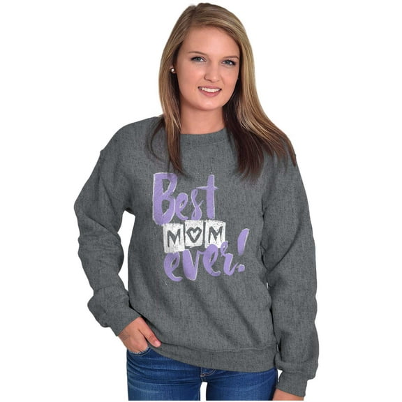Cute Heart Best Mom Ever Mother's Day Women Crewneck Sweatshirt Brisco Brands 2X