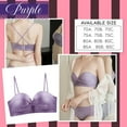thumbnail image 5 of Bigersell Women Sports Bra Women Removable Shoulder Everyday Strapless Drawstring Bandeau Underwear Bras Women Size Padded Bralettes for Female, Style 3225, Purple 32A, 5 of 5