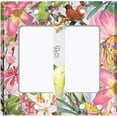 thumbnail image 6 of Metal Light Switch Plate Cover Tropical Floral Butterfly Garden Sketch FLW117, 6 of 13