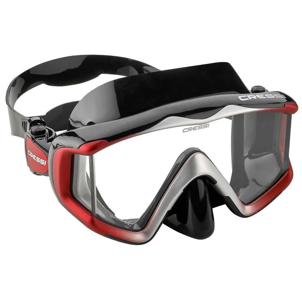 Cressi Liberty Panoramic 3 Window Wide View Metalic Mask for Scuba