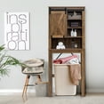 thumbnail image 3 of Costway Toilet Storage Rack with Sliding Barn Door & Adjustable Shelves, Rustic Brown, 3 of 10