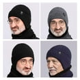 thumbnail image 2 of Winter warm woolen hat, mens one-piece ear protection, thickened knitted h, 2 of 8