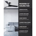 thumbnail image 6 of Bestco Low Profile Ceiling Fan 52" Modern Fan with Remote Control Timer 6 Speeds Black, 6 of 10