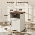 thumbnail image 2 of Nightstand for Bedroom, Farmhouse End Table Set of 2, Side Table with LED Light for Living Room, Bedside Table with 2 USB Ports and 1 Outlets, Set 2, Dark Walnut & White, 2 of 7