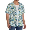 thumbnail image 2 of Sikiie Floral In Blue Men's Cuban Shirt, Hawaiian Shirts, Business Casual Button Down Shirts, Short Sleeve Shirt-4X-Large, 2 of 5