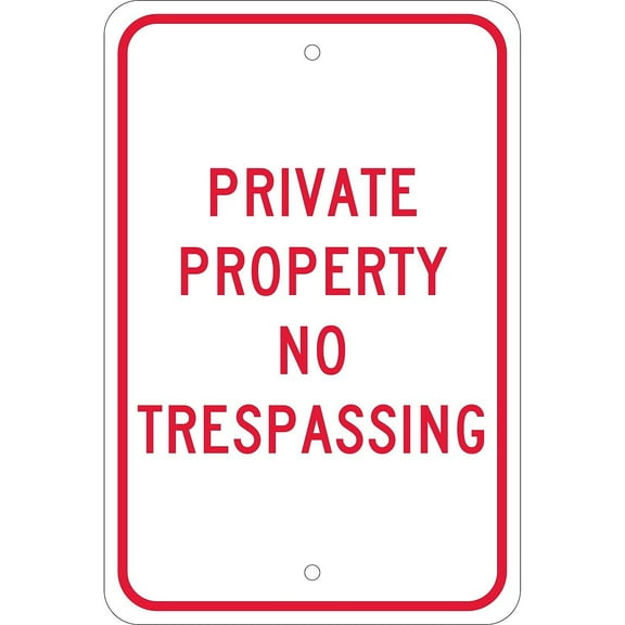 National Marker Traffic Warning Signs; Private Property No Trespassing 18X12 .080 Egp Ref Aluminum