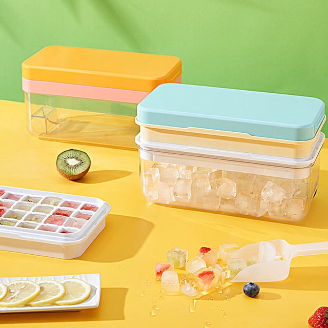 Ice-cube Mold Washable Reusable Solid Color 32 Grid Replacement Ice Cube Kitchen Bar Club Ice Cube Ice-cream Jelly Tray Accessories Pink 1 Layer