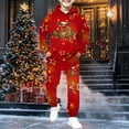 thumbnail image 2 of Christmas Boys Themed Print Hoodie and Jogger Pants Outfit 2 Piece Warm Loungewear for Holiday Kids Playwear Fit Youth Apparel, 2 of 7