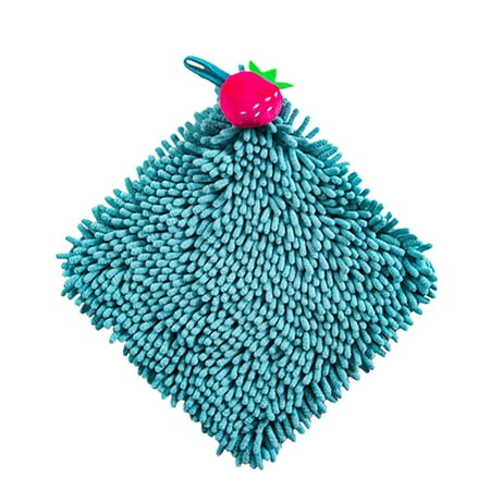 

Chenille Square Hand Towel | Microfibers Hands Washcloth with Lanyard Fruit Pattern | Water Absorption Wipes Rags for Kitchen Utensils