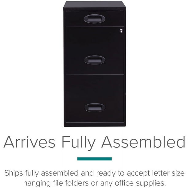 Space solutions 3 drawer file cabinet with pencil drawer on sale black