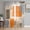 Orange, variant on Sheer Curtains 45 Inch Length 2 Panels Set for Kitchen, Sage Green Ombre Semi Sheer Curtains for Windows, Retro Abstract Mottled Geometric Voile Window Treatments Rod Pocket Curtain