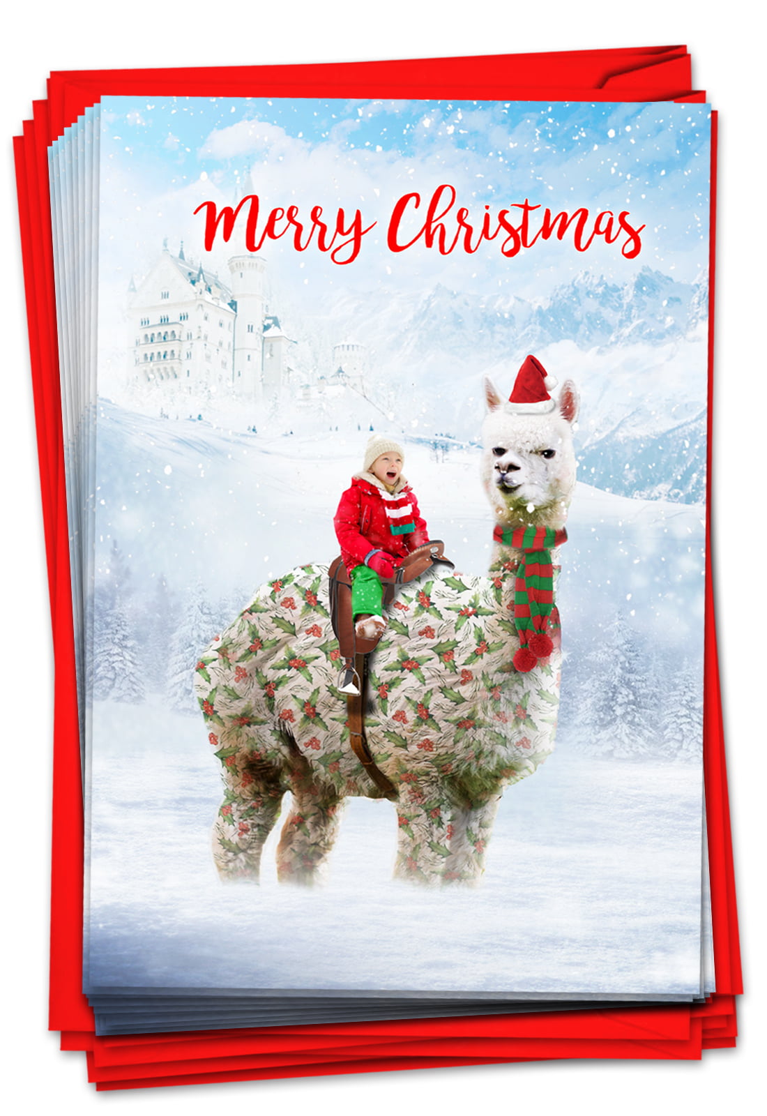 12 Girl's Christmas Cards with Envelopes - Kids Fantasy Greetings, Boxed Gift Set (1 Design, 12 ...