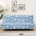 thumbnail image 3 of Xixirimido Christmas Snowman Blue Pattern Futon Cover Armless Sofa Covers Sofa Bed Covers Stretch Futon Couch Cover Sofa Slipcover Washable Furniture Protector, 3 of 8