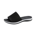 thumbnail image 2 of Willtoo Women's Slides Elastic Band Wide Width Wedge Casual Summer Sandals Flats Comfortable Orthopedic Slipper, 2 of 6