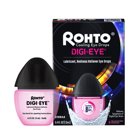 (2 pack) Rohto Digi-Eye Digital Eye Strain Eye Drops, Redness Reliever, and Eye Strain Relief