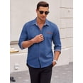 thumbnail image 3 of COOFANDY Long Sleeve Button Up Shirts for Men Slim Fit Denim Shirt Casual Shirt, 3 of 6